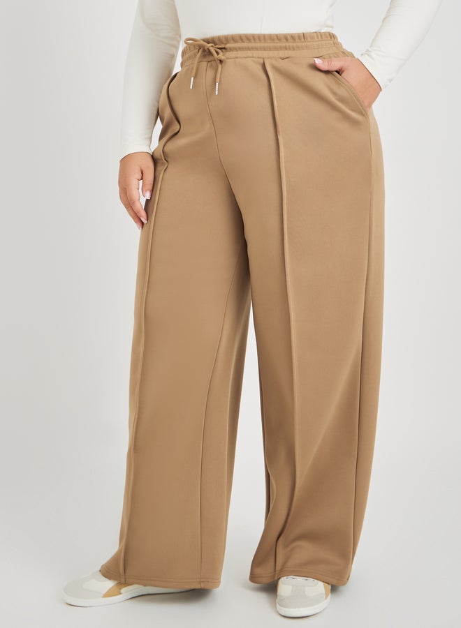 Styli Styli Plus Size Wide Leg Joggers with Drawstring  - Image 2