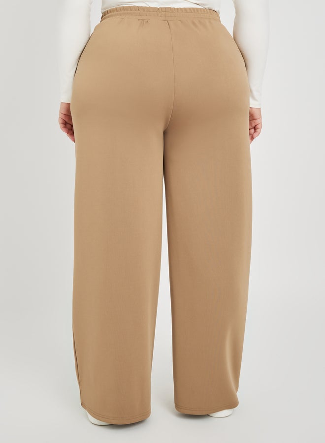 Styli Styli Plus Size Wide Leg Joggers with Drawstring  - Image 4
