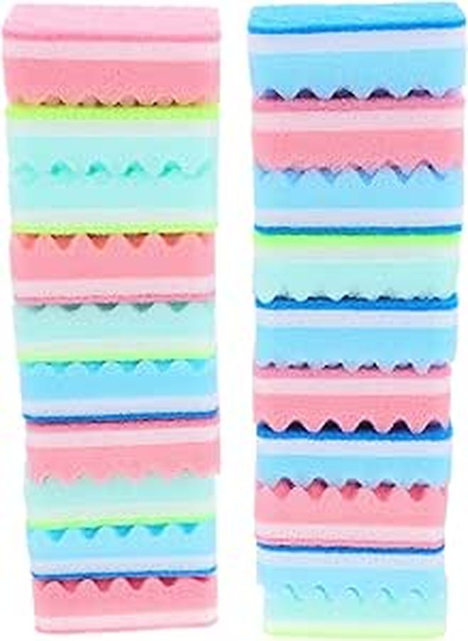 20 Colorful Kitchen Scrubber Sponges Non Scratch Reusable Dish Wok Cleaning - Image 1