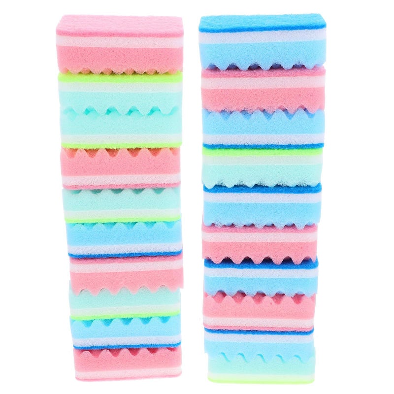 20 Colorful Kitchen Scrubber Sponges Non Scratch Reusable Dish Wok Cleaning - Image 2