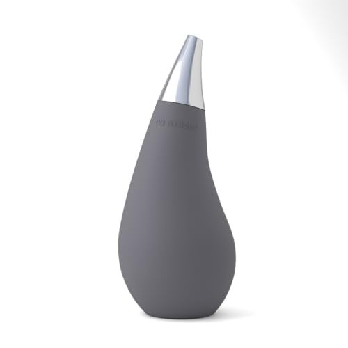 QQ Studio حامل صابون قابل للضغط على سطح المطبخ والحمام بشكل قطرة (رمادي، ~7 أونصة) - Image 1