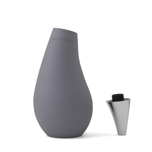 QQ Studio حامل صابون قابل للضغط على سطح المطبخ والحمام بشكل قطرة (رمادي، ~7 أونصة) - Image 2