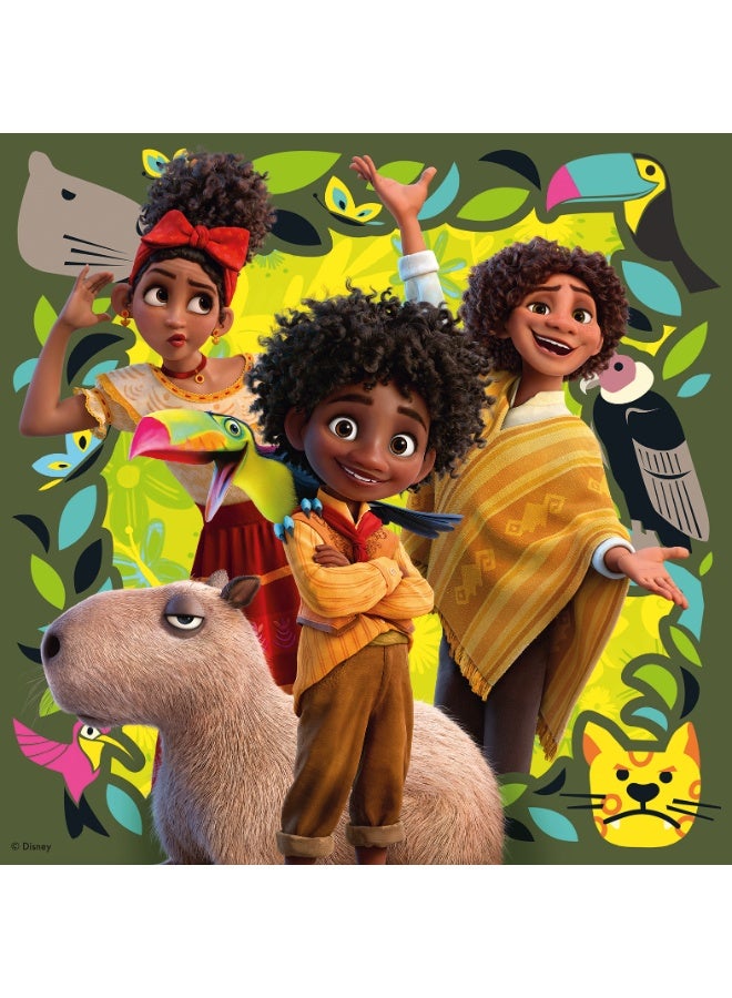 Ravensburger ديزني "السحر في الانتظار!" مجموعة ألغاز 3×49 قطعة | ثلاثي ملون من إنكانتو مع ملصقات صغيرة، مطبوعات 21×21 سم، قطع متينة للأعمار 5 وما فوق | 05657-6 - Image 4