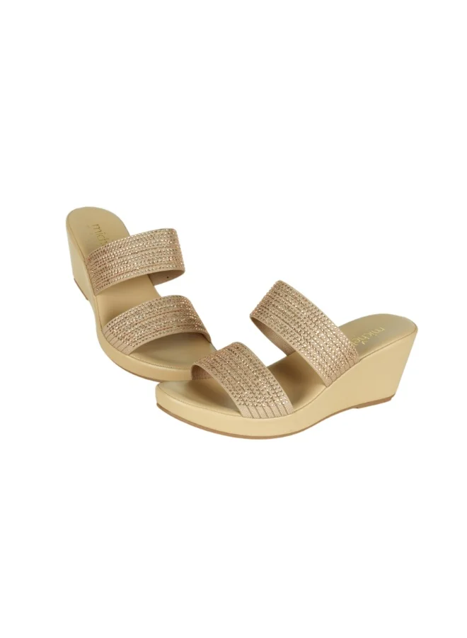 Michelle Morgan Gold 092-3006 Michelle Morgan Ladies Wedge Sandals4RC012 Gold for Women | Best Price UAE
