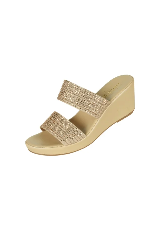 092-3006 Michelle Morgan Ladies Wedge Sandals4RC012 Gold