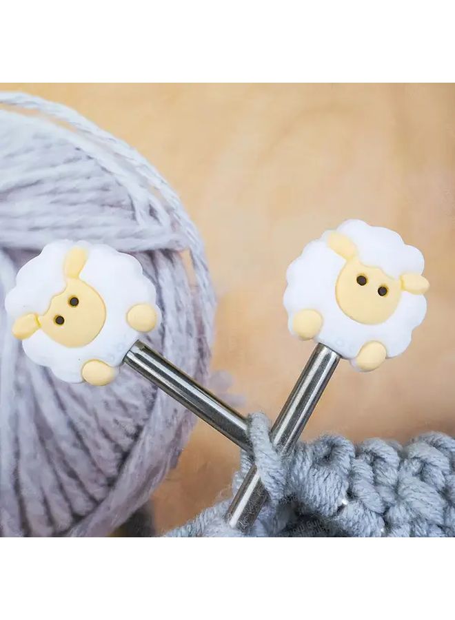 Fox Style Pair Lamb And Fox Stopper Head Straight Needle Cap Cute Sweater Needle Protector - Image 1