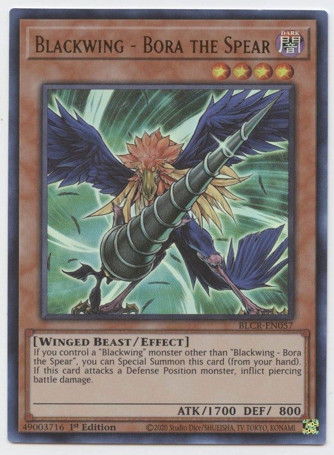 Yu-Gi-Oh! Blackwing - Bora The Spear - BLCR-EN057 - Ultra Rare - 1st Edition