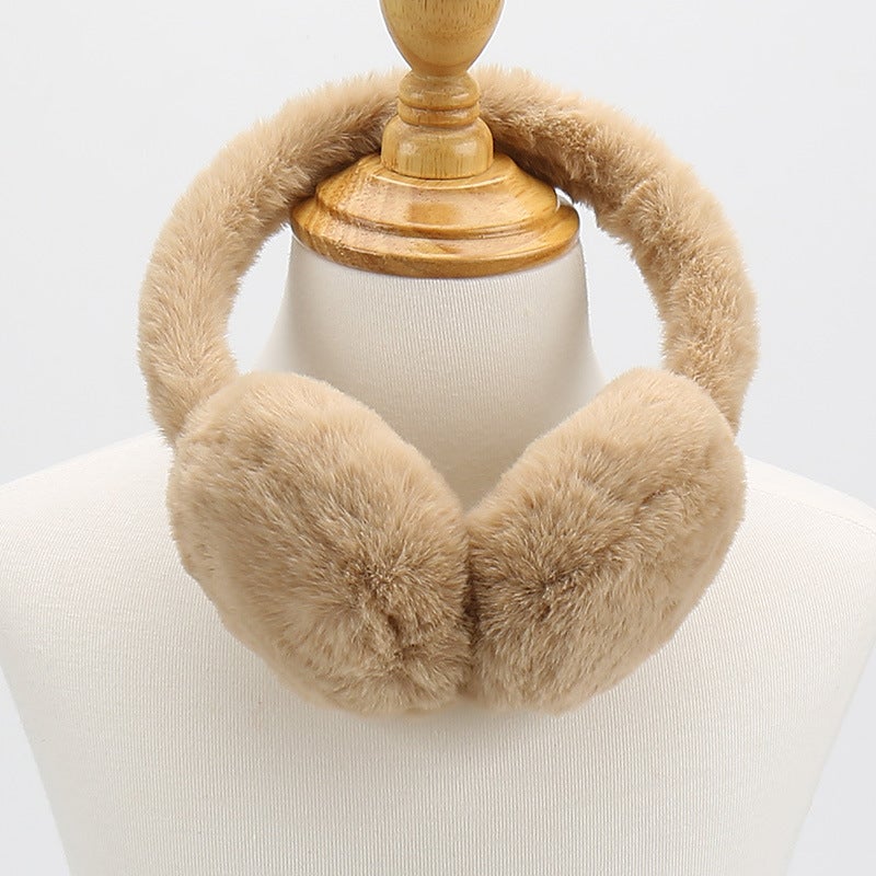 Winter warm earmuffs womens Korean-style cute student earmuffs winter earmuffs plush earmuffs anti-freezing adjustable earmuffs Khaki