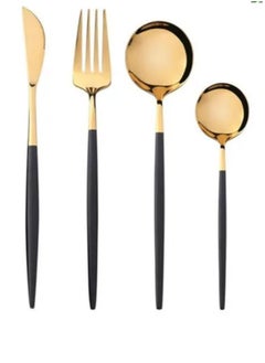 cosyinn 24-piece Western Style Flatware Set Black/Gold  - Image 3