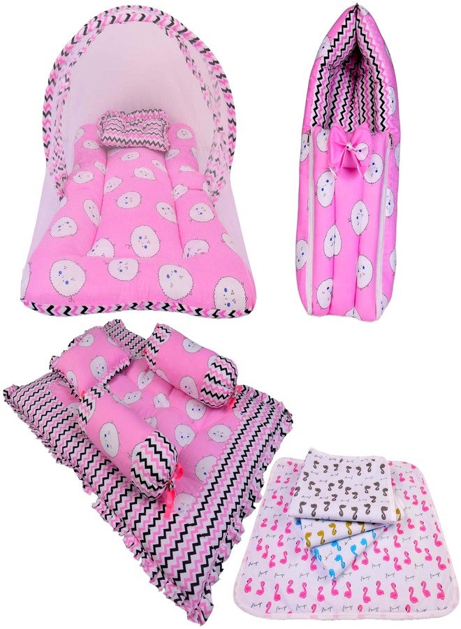 Kwitchy طقم مفروشات أطفال من 4 قطع من Kwitchy Baby للأولاد والبنات (من 0 إلى 6 أشهر، وردي) (طقم من 4 قطع) - Image 1