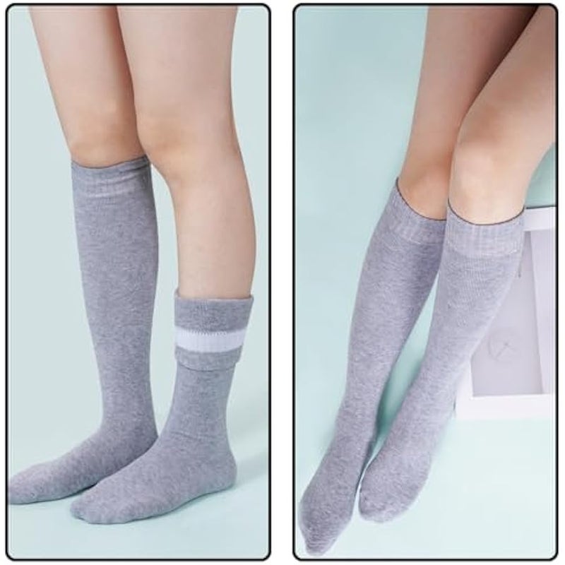 6 Pairs Warm Knee High Socks for Women Cotton Thick Stockings Thermal Socks Winter Warmers Accessories - Image 5