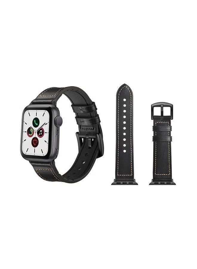 vesus Hybrid Replacement Band For Apple Watch Series 5/4/3/2/1 40/38mm Black