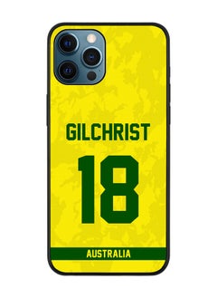 Rugged Black Edge Case iPhone 12 Pro Max, Slim fit Soft Case Flexible Rubber Edges Thin Cover - Player Name - Adam Gilchrist, Jersey Number- 18