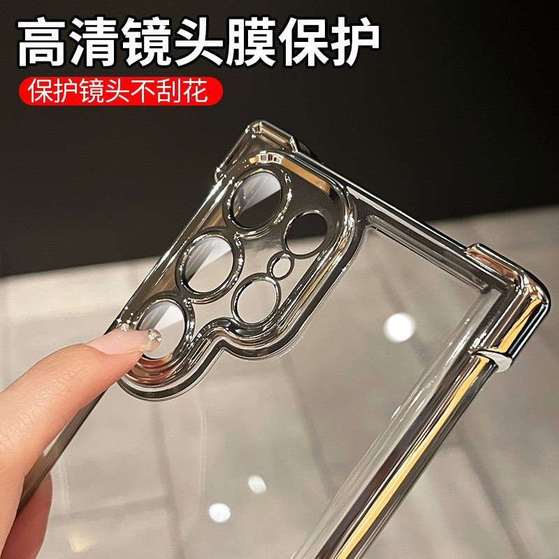 Electroplated TPU Soft Phone Case with Camera Lens Film, Four-Corner Airbag Shockproof Full Protection for Samsung Galaxy - Image 3