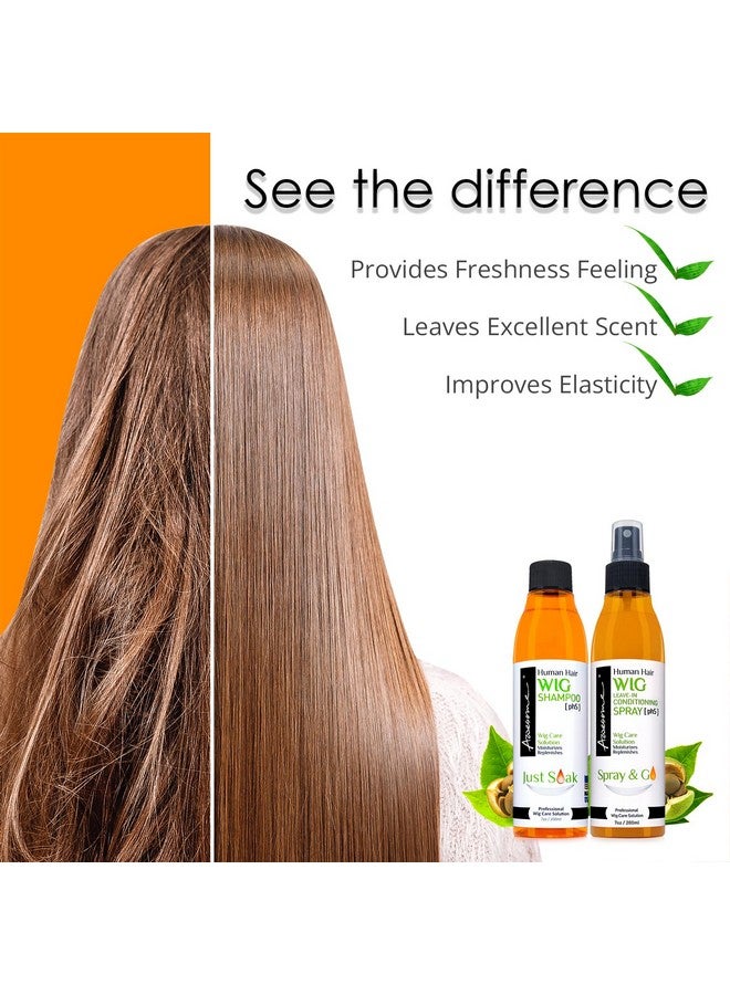 Awesome Human Hair Wig Shampoo & Conditioner Premium Set Of 3 Promoting Silkiness Shine & Freshness I Preventing Dryness (7 Fl Oz 2.3 Fl Oz Travel Size) - Image 5