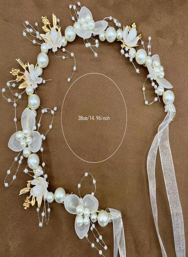 BSITFOW Crown for Girls, Tiara for Girls Kids 6+ Years Old, Pearl for Women Bridal, Stylish Flower Crowns for Girl, Gold Princess Tiara for Party Dress Up, Hair Accessories for Women Wedding - Image 2