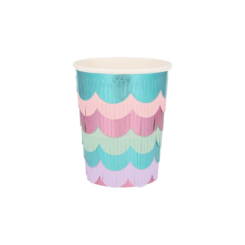 Meri Meri Meri Meri Mermaid Scalloped Fringe Cups Pack of 8
