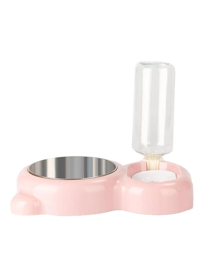 NIBEMINENT Automatic Double Feeding Bowls Pink 27.5x19x13.5cm - Image 1