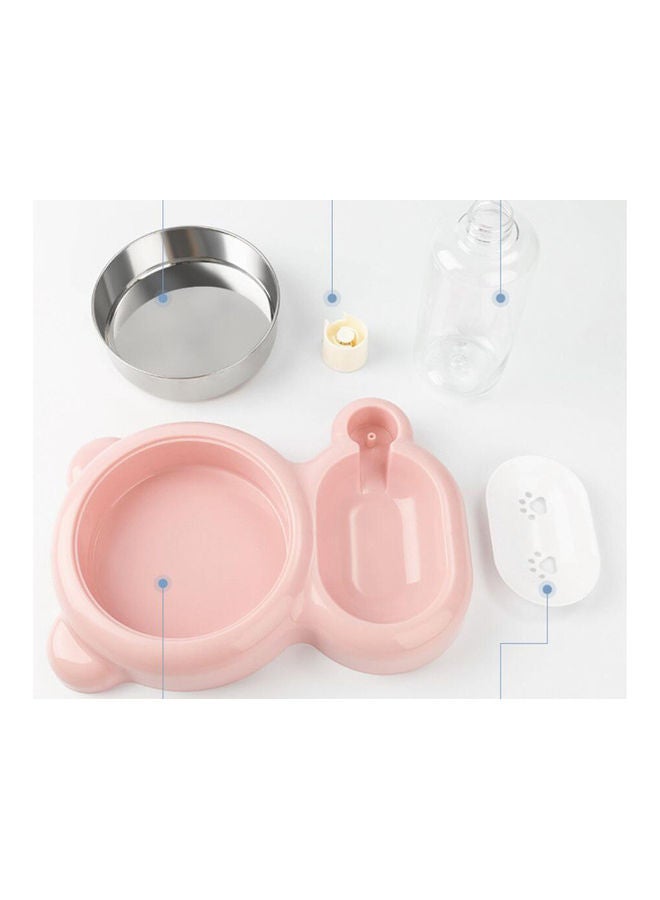 NIBEMINENT Automatic Double Feeding Bowls Pink 27.5x19x13.5cm - Image 2