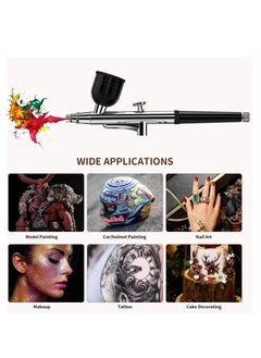 SYOSI Airbrush Kit with Compressor, Portable Cordless Air Brush Gun Set for Painting 30PSI Gravity Feed Dual Action Mini Handheld Airbrush w/ 0.3mm Tip for Model, Nail, Cake Decorating, Rechargeable  - Image 3