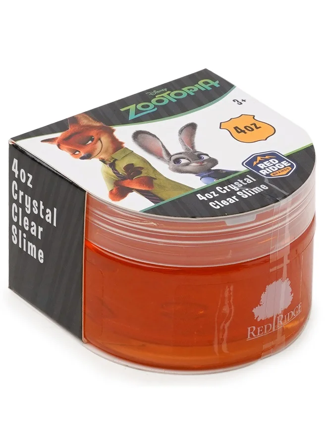 ديزني Zootopia 4oz Crystal Clear Slime | Soft, Glossy & Stretchy | Non-Sticky Slime For Kids | Ideal For Gifting | Orange | Age 3+