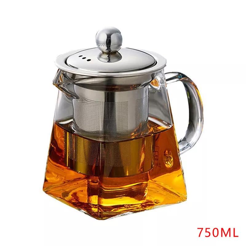 MENOVAS Tea Pot With Infuser 750MlGlass Tea Kettle For Gas StoveFlame Proof Glass Kettle For TeaFine Mesh Stainless Steel Infuser Tea Maker Glass Jug with LidGlass Teapot for Black Fruit Green Tea - Image 5