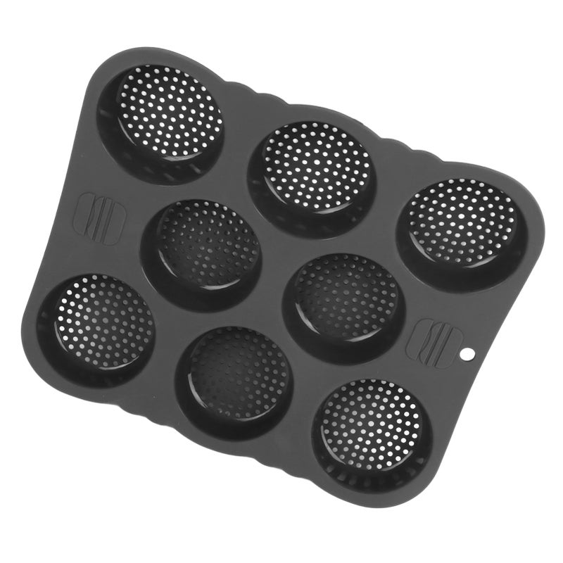 Hamburger Bun Mold 8 Cavity Food Grade Silicone - Even Heating Pinhole Design Non Stick Reusable Mold for Home Baking Beginners Outdoor Grilling - Image 5