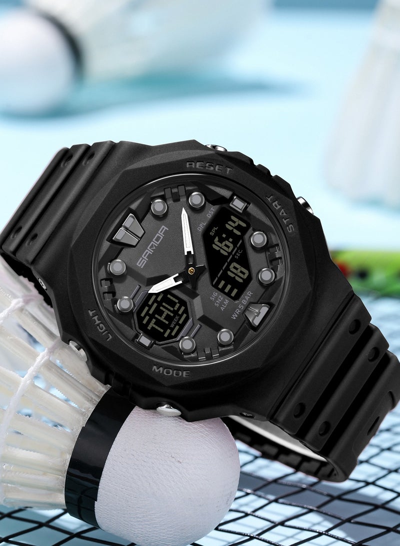 ساندا ساعة SANDA 6200 الإلكترونية العصرية متعددة الوظائف مع منبه ومقاومة للماء ساعات رائعة للطلاب والطالبات - Image 2