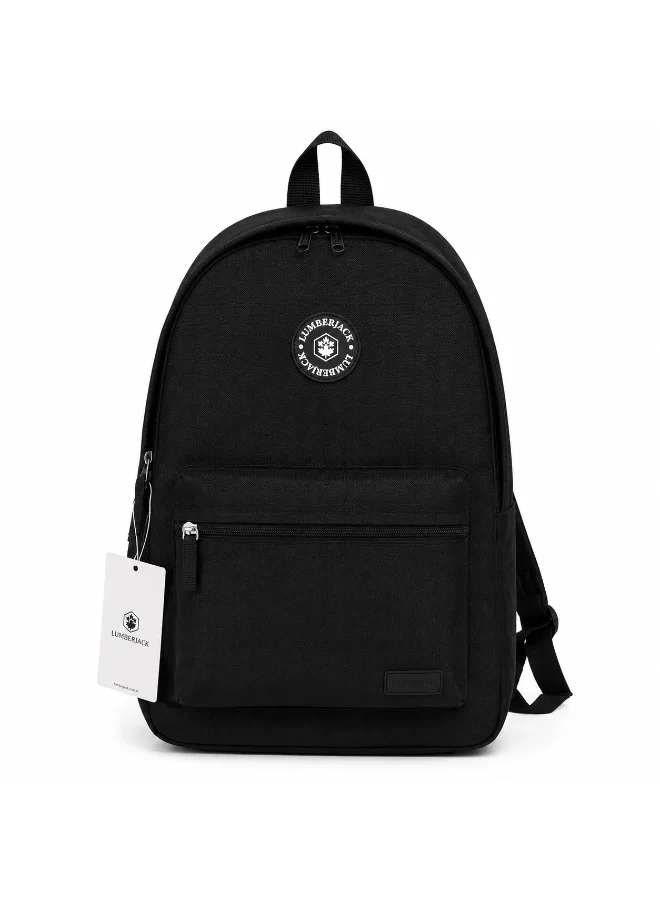 Lumberjack Lumberjack 16L Black Backpack for Men & Women, Everyday Laptop Bag with Front Pocket & Lightweight Design