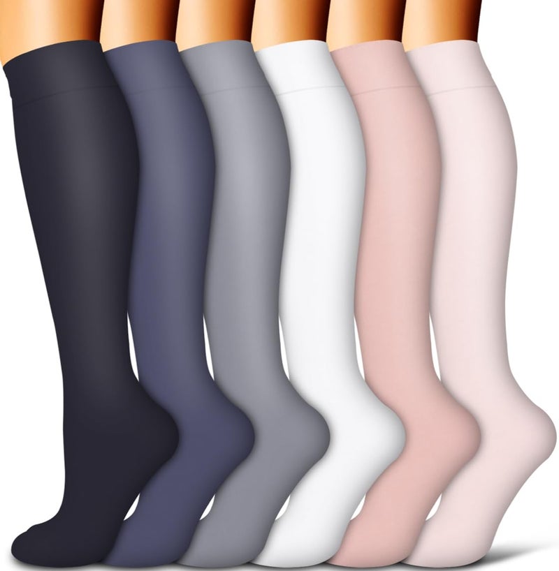 COOLOVER Copper Compression Socks for Women and Men(6 Pairs)-Best Support for Running, Athletic, Nursing, Travel - Image 1