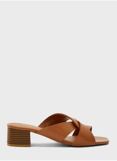 Pear Wide Fit Low Heel Sandals