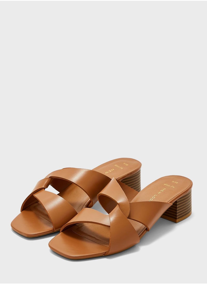 NEW LOOK - Pear Wide Fit Low Heel Sandals - Image 1