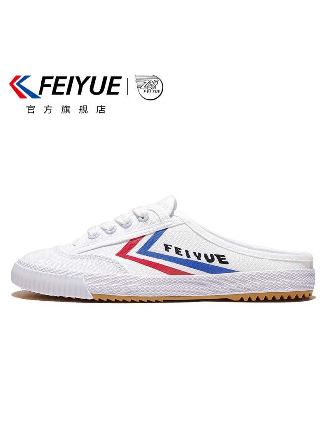 Feiyue Men's Canvas Shoes, New Classic Slip-ons For Fall/winter 2025, White/red/blue, Size 37