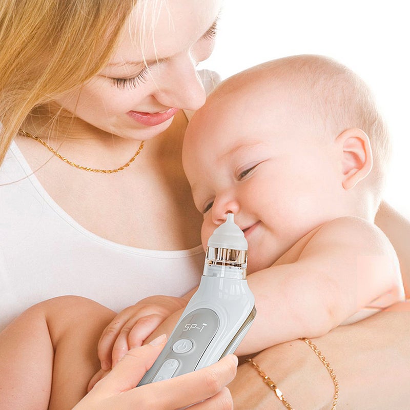 Electric Baby Nasal Aspirator: 5 Adjustable Suction Levels - Low-Noise Operation Green Electric Nose Sucker with LED Display for Infants and Babies During Naps or Daily Use - Image 2