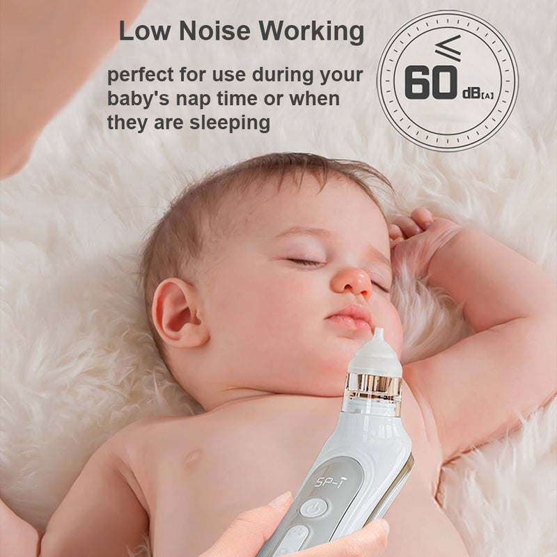 Electric Baby Nasal Aspirator: 5 Adjustable Suction Levels - Low-Noise Operation Green Electric Nose Sucker with LED Display for Infants and Babies During Naps or Daily Use - Image 5