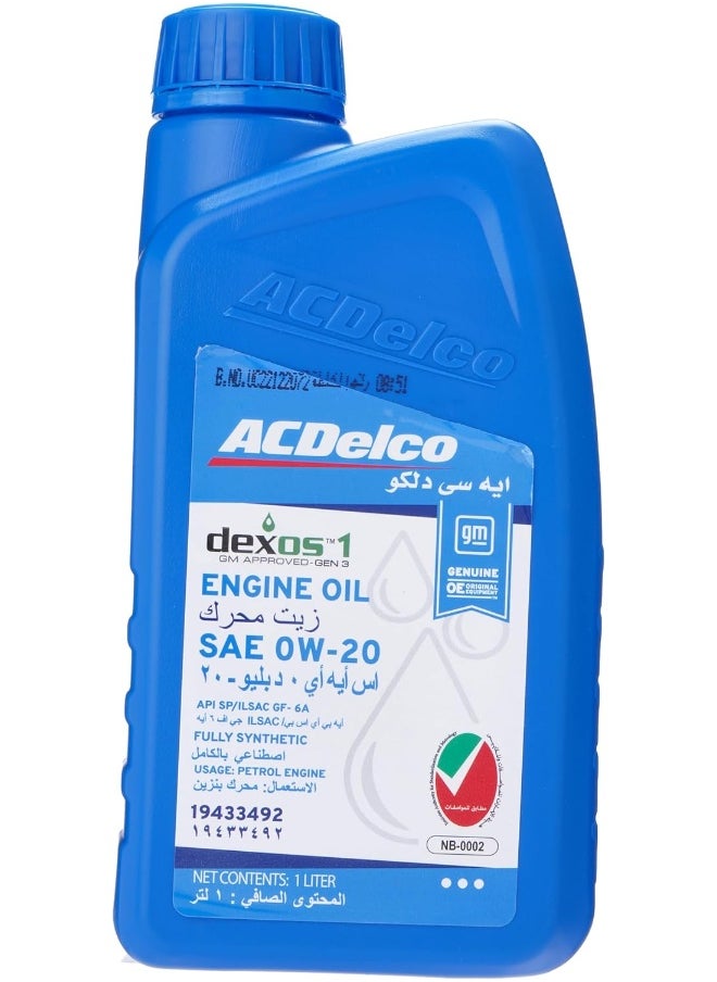 ACDelco - ACDelco Engine Oil Sae 0W-20 Fully Synthetic - 1L - Image 1