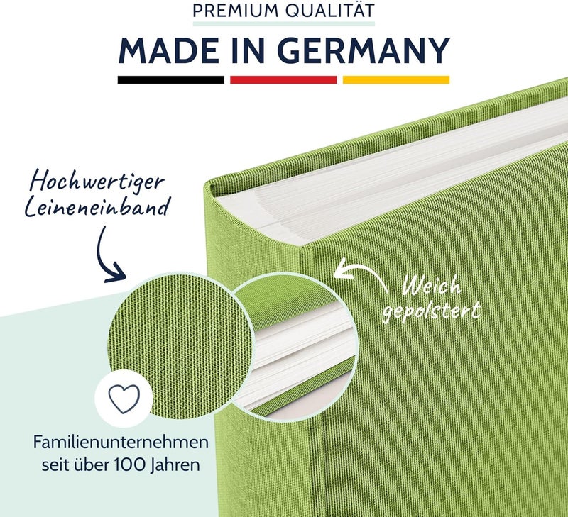 Goldbuch Summertime Trend 24805 Photo Album, 25 x 25 cm, Photo Book with 60 White Pages & Glassine Dividers, Linen Photo Album, Memory Album, Light Green - Image 3
