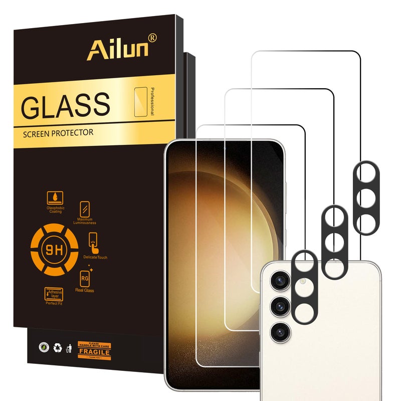 Ailun Screen Protector for Galaxy S23+/ S23 Plus [6.6 Inch] 3Pack + 3Pack Camera Lens Tempered Glass Fingerprint Unlock 0.25mm Ultra Clear Anti-Scratch Case Friendly [Not For S23 Ultra] - Image 1