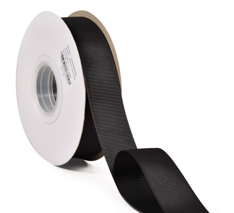 YAMA Solid Grosgrain Ribbon Roll - 1 Inch 25 Yards for Gift Wrapping Ribbons, Black - Image 2