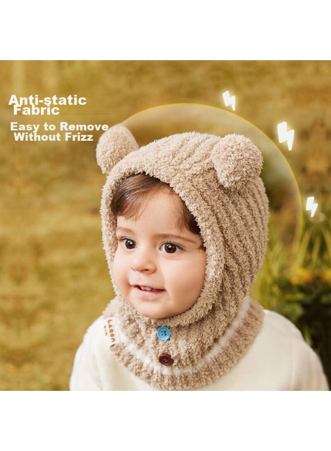 Lemonkid Baby Hat For Boys And Girls, Integrated Hooded Ear Protection Warm Cap, Dinosaur Green, Size M - Image 4
