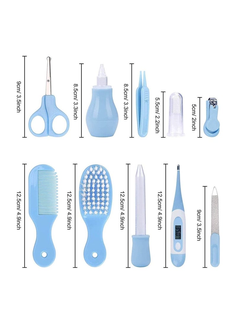 Baby Healthcare and Grooming Kit 10 PCS Digital Thermometer Comb Nail Clipper Nasal Aspirator Food Feeder Newborn Infant Shower Care Nursery Set - Image 2