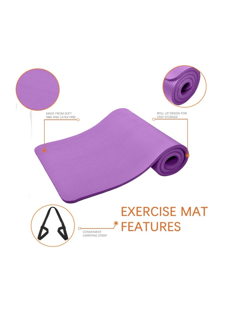 Neostyle Yoga Mat Fitness & Exercise Mat with Easy-Cinch Yoga Mat Carrier Strap, Thick 183*60*1 cm Workout Mats for Yoga, Pilates and Floor Exercise - Image 2