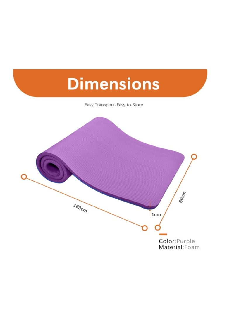Neostyle Yoga Mat Fitness & Exercise Mat with Easy-Cinch Yoga Mat Carrier Strap, Thick 183*60*1 cm Workout Mats for Yoga, Pilates and Floor Exercise - Image 4