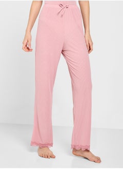 Ginger Cami Ribed Lace Detail Top & Pyjama Set  - Image 4