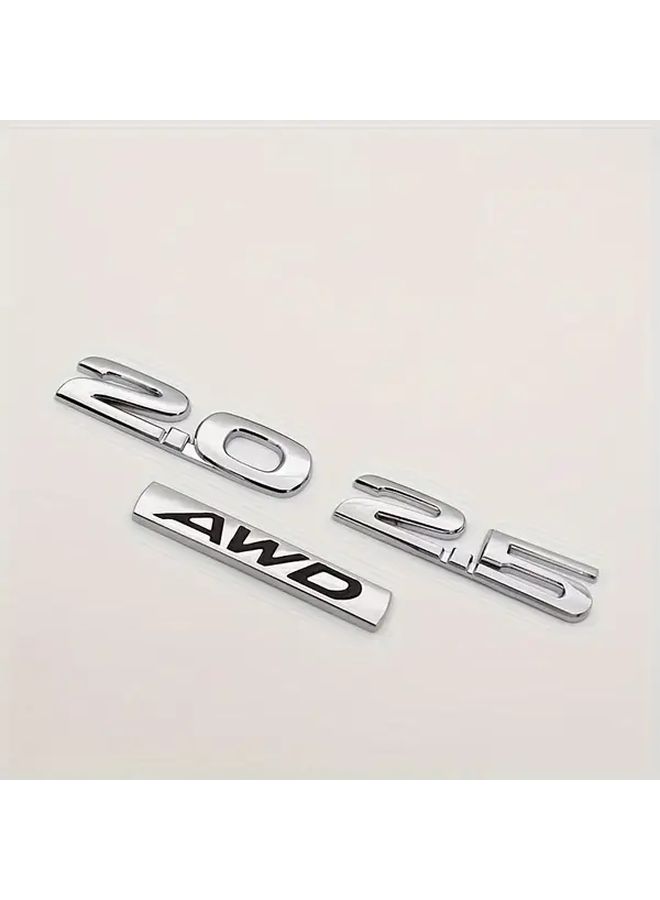 Silvery 2.5 Universal Car Side Emblem Metal Design - Image 1