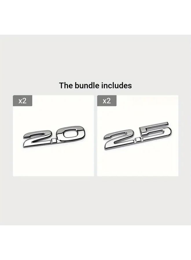Silvery 2.5 Universal Car Side Emblem Metal Design - Image 5
