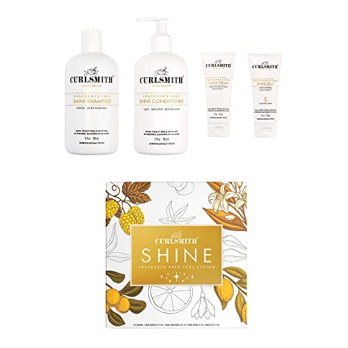 CURLSMITH Curlsmith  Shine Kit Shampoo Conditioner Jelly  Cream Sensitive Fragrance Free for All Curl and Hair Types Vegan 2 x 12 fl oz 2 x 2 fl oz