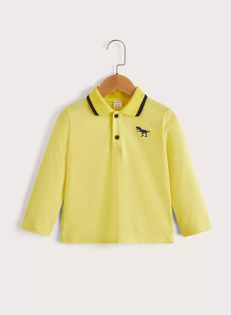 Toddler Boys Dinosaur Print Polo Shirt  - Image 1