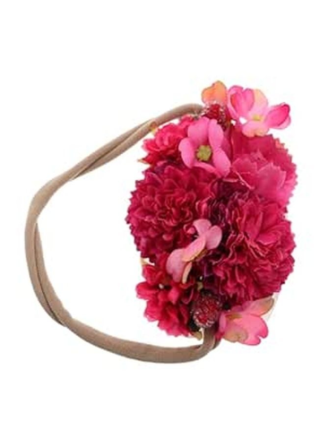 Soft Floral Headband For Baby Girls Newborn Photography Accessory Pink - Image 1