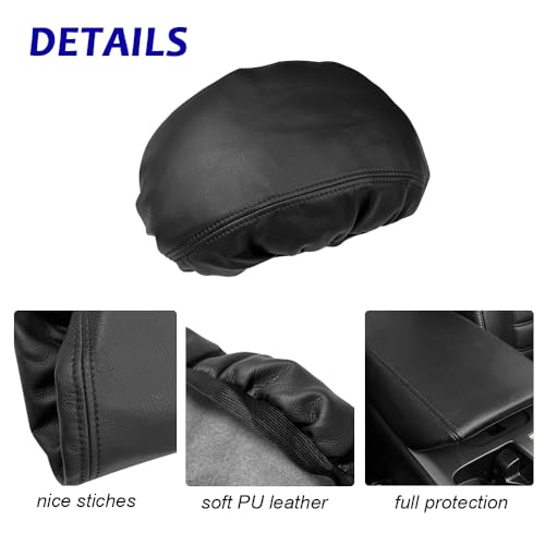 DEYTOP Center Console Cover for Ford Fusion 2017-2020 Accessories Car Armrest Cover for Ford Fusion 2017 Accessories Anti-Scratch Leather Armrest Protector (Black with Black Stitches) - Image 4